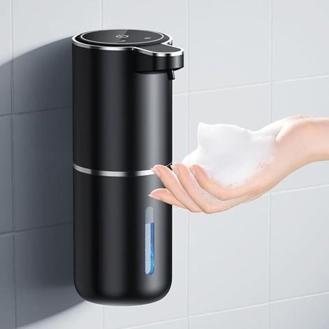 1 Stück - Automatischer Seifenspender In Schwarz - 380 Ml - Wandmontage - Elektrischer Berührungsloser Seifenspender - Mit Sensor - Usb-wiederaufladbar - Für Badezimmer, Küche Und Büro