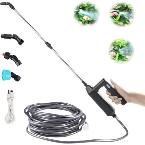 Elektrischer Sprühnebel Für Pflanzen Mit Teleskopischem Griff Von 60 Bis 110 Cm Und 3 Sprühdüsen, Batteriebetriebener Sprüher - 3 M Schlauch