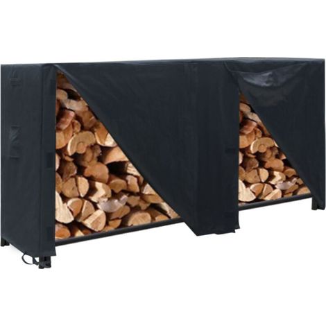 96x24x42 Zoll Großes Brennholzregal Mit Staubdichter Abdeckung, Wasserdichtes 210d Material Für Den Außenbereich