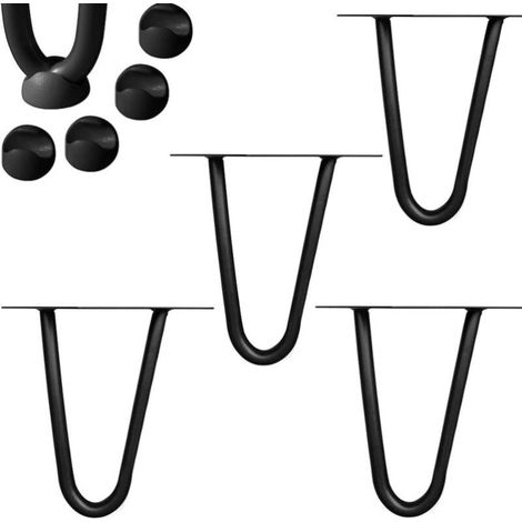 Tischbeine 4er-set Haarnadel Tischbeine Tischgestell Tischfüße Esszimmertisch Haarnadeltischbeine 2 Stangen Schwarz - 10 Cm