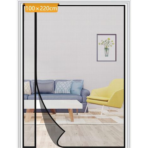 Moskitonetz Für Fenster 100x220cm Umkehrbar Mit Seitlicher Öffnung Ultrafeines Netz Montage Ohne Bohren Insektenschutz Mit Magneten