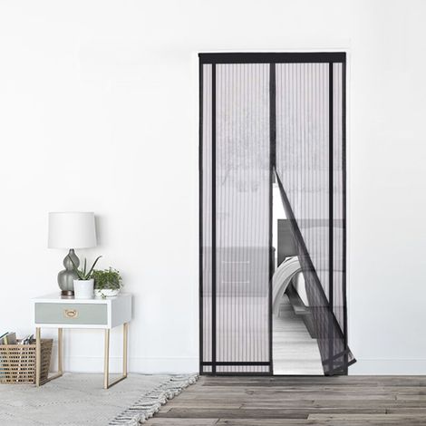 Verstellbare 160x230 Cm, Magnetisches Fliegengitter Für Tür Oder Fenster, Flexibles Mückenschutz-vorhang Ohne Bohren, Farbe Schwarz