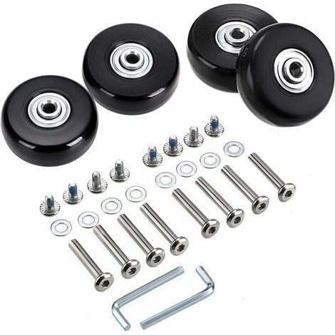 50 X 18 Mm Ersatzrad-set Für Koffer, Schwenkbare Gummi-rollen Mit Lagern, Reparatursatz