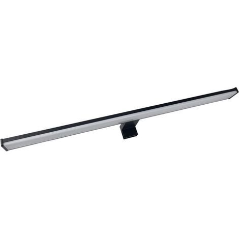 Wandmontierte Led-applikation In Schwarz Mit Integriertem Spiegel, 60 Cm, 12 W, 4000 Lm, Schutzart Ip44, Farbtemperatur 4000 K, 3 Kompatible Befestigungsarten (wand, Möbel, Spiegel), Anschlussklemmenb