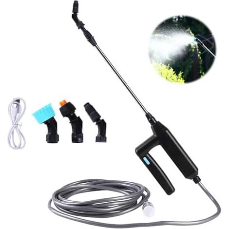 Elektrischer Sprüher, Dachsprüher, 7,4 V/2x2000 Mah Elektrischer Gartensprüher, Batteriebetriebener Sprüher Mit 3 Düsen Und 8 M Schlauch, Usb-wiederaufladbar, Für Ja