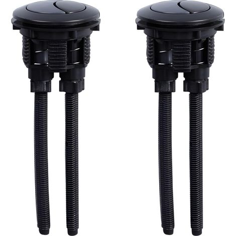 2 Stück Schwarze Flush-taste Ersatz Toilettenspülknopf 38 Mm Doppelknopf Runde Spülung Für Badezimmer Wassertank Reparatur