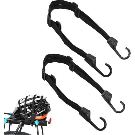 2 Stück Gepäckgurte Mit Haken Für Fahrrad Und Motorrad, Verstellbare Elastische Helmgurte, Fahrradspanner, Flacher Spanner Mit Haken, Elastischer Gepäckgurt (schwarz)