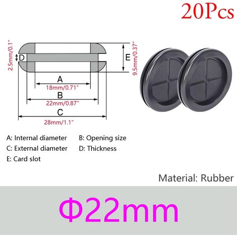 20 Stück Gummi-kabeldurchführungen, Kabeltüllen Aus Gummi, Gummimanschetten Zum Schutz Von Kabeln, 22 Mm