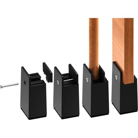 4er-set Verstellbare Stuhlaufsätze Von 0 Bis 38 Mm - Möbelaufsätze Von 10 Cm Mit Befestigungsschraube - Schwarz