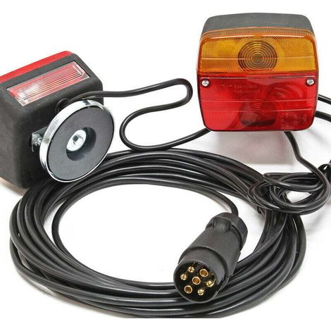 Anhängerrückleuchten – 7-pol-stecker, Kabel 7,5 M & 2,5 M – Magnetische Halterung – 2 Stück Blinkleuchten – Beleuchtung Für Straßenfahrzeuge