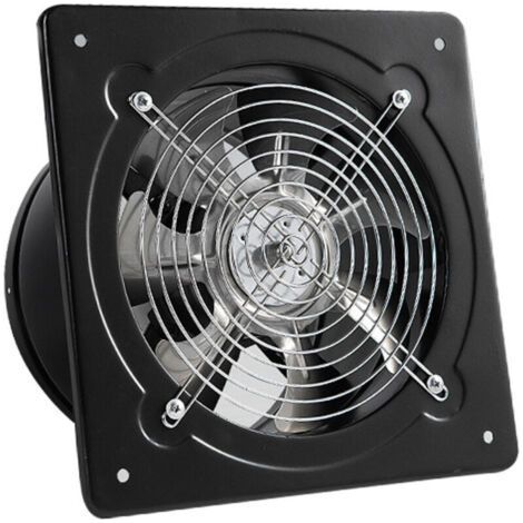 Badventilator Metall 100mm, 50w Wandventilator Mit Rückstauventil Für Küche, Garage (schwarz)