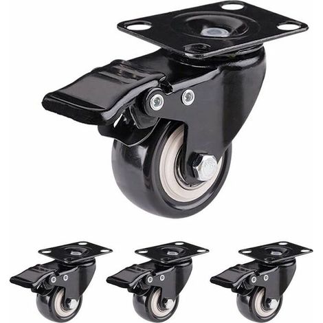 Schwerlast-schwenkrollen Mit Bremse, 50 Mm Durchmesser, Ideal Für Möbeltransport Und Industrielle Handhabung.