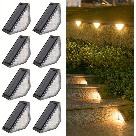 Set Aus 8 Led-solarlampen Für Den Außenbereich Mit Intelligentem Sensor – Dimmbares Beleuchtung Durch Bewegungsmelder, Automatische Solarstromversorgung, Dekoration Für Haus Und Garten, Ideal Für Fest