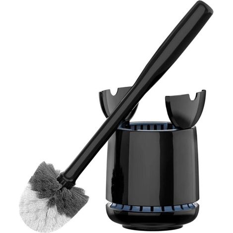 Wc-bürste, Premium-wc-bürste Mit Halterung Und Automatischem Deckel, Toilettenreinigungsbesen Für Schüssel, Schwarz