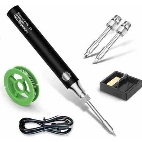 Kit De Fer À Souder, Outils De Soudage 8 W Avec Température Réglable De 330 À 450 ℃, Fer À Souder Électrique, Câble De Charge Usb, Support De Soudure, Pour Soudure