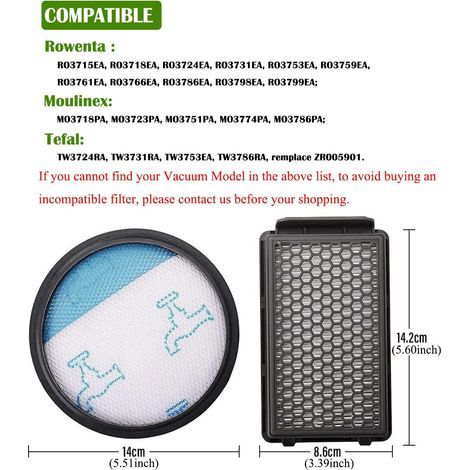 Rowenta Zr005901 Filter – Kompatibel Mit Moulinex Tefal Compact Power Cyclonic