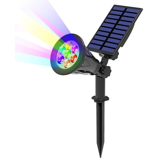 Solar-gartenleuchte, 7 Led-solarstrahler Für Den Außenbereich, 2 Einstellbare Flutlichtmodi, Kabellos, Ip65 Wasserdicht, Solar-gartenleuchte Für Hof, Garten Und Wege