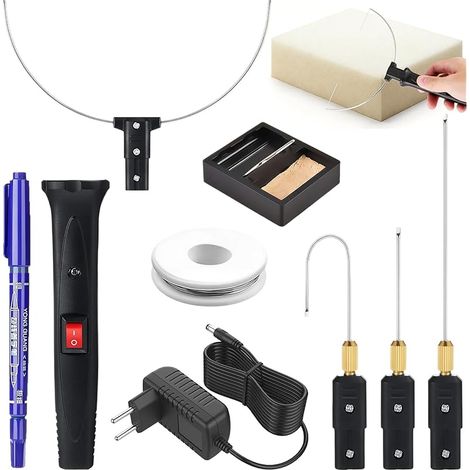 Elektrischer Schaumstoffschneider 4-in-1 – 100–240 V – 18 W – Für Kurven Und Tiefe Schriften In Polystyrol – Modellbauverpackung – Diy Für Modellbauer Und Bastler