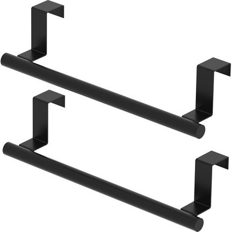 Handtuchhalter Für Schrank, Handtuchhalter Für Küchenschranktür, Handtuchhalter Aus Edelstahl Für Schranktür, Matt Schwarz, 2er-pack