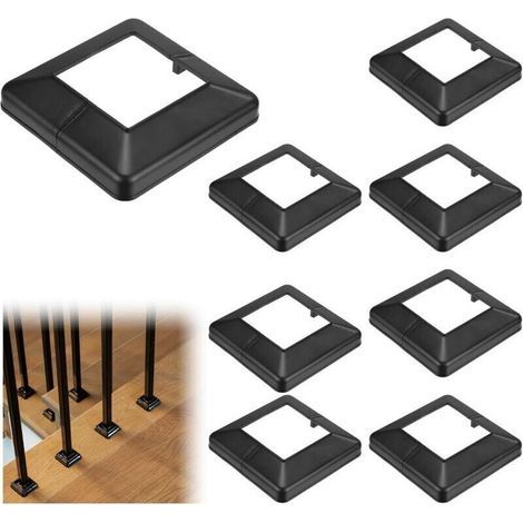 8er-set Aus Schwarzem Kunststoff, Maße 50 X 50 Mm, Dekoratives Und Robustes Design
