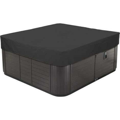 Abdeckung Für Außen-whirlpool, Schutzhülle Für Spa Aus Wasserdichtem Oxford-gewebe 210d, Staubdicht, Quadratische Poolplane, Schwarz, 231x231x30cm