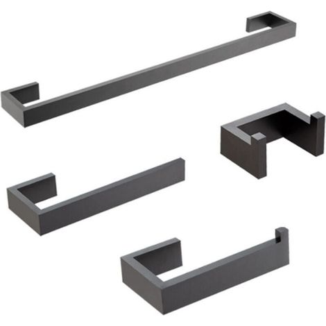 4-teiliges Badarmaturen-set In Mattem Schwarz, Handtuchhalter-set Aus Edelstahl 304, Handtuchhalter-set