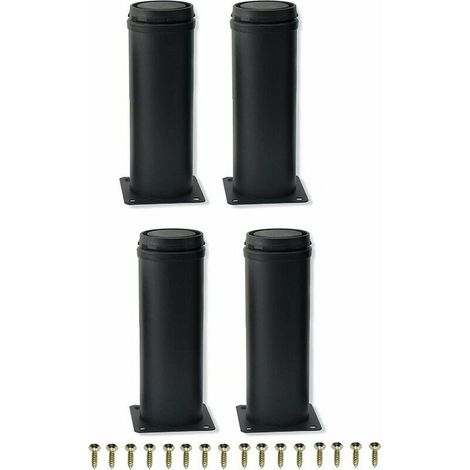 4 Stück 15 Cm Schwarz Edelstahl Verstellbare Metall-möbelfüße Für Schrank Tischsofa Möbelbeine Ersatzfüße, Schwarz, 15cm