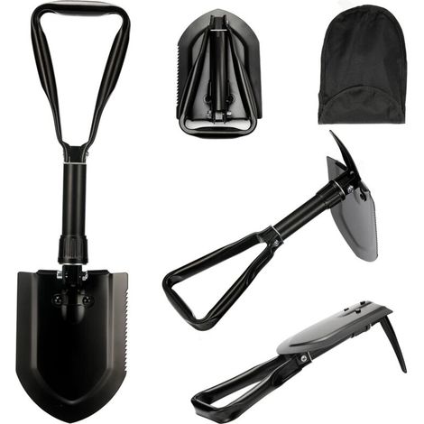 Faltbare Multifunktions-schaufel, 58 Cm, Transporttasche Mit Hochfestem Stahlband Für Extreme Stabilität, Kombination Aus Faltbarer Camping-schaufel, Geeignet Für Wandern Und...
