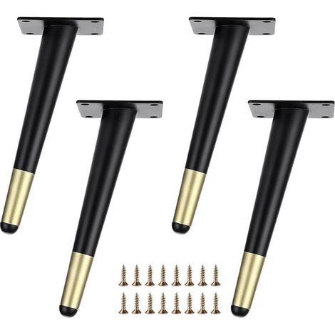 4 Stück Metall-möbelbeine, 8 Zoll, Elegante Konische Beine Für Sofa Und Couchtisch, Schwarz