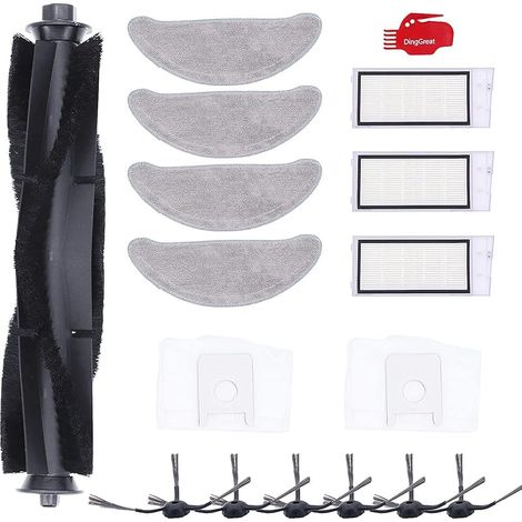 Kit Mit Ersatzteilen Und Zubehör Für Roidmi Eve Plus Saugroboter, 1 Hauptbürste, 3 Hepa-filter, 2 Staubbeutel, 6 Seitenbürsten, 4 Wischtücher, 1 Reinigungsbürste