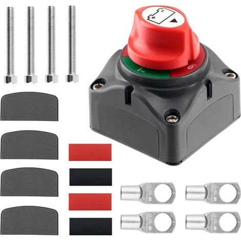 12v-48v 275a Batterietrennschalter - Isolationsschalter Für Boote, Motorräder, Yachten, Autos, Busse Und Wohnmobile - Inklusive Batteriepole Und M8-schrauben