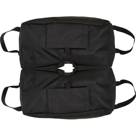 Support De Parasol De Marché Avec Sacs De Sable, 2 Sacs Remplissables De 50 Kg, Pelle Incluse, Noir