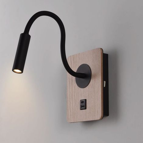 Flexible Lese-wandleuchte "london" – Led Cree – 3 W – Schwarz