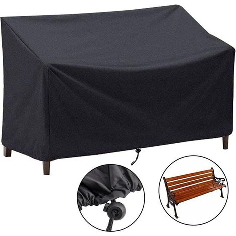 Schutzhülle Für Gartensofa, 210d Oxford-gewebe Uv-beständig Wasserdicht Hülle (schwarz, 134x66x89cm)