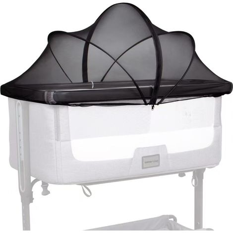 Moskitonetz Für Babywiegen, Universell Mit Reißverschluss, Babybett-gazezelt Aus Feinem Netzstoff Für Innen- Und Außenbereich (schwarz, 60x105cm)