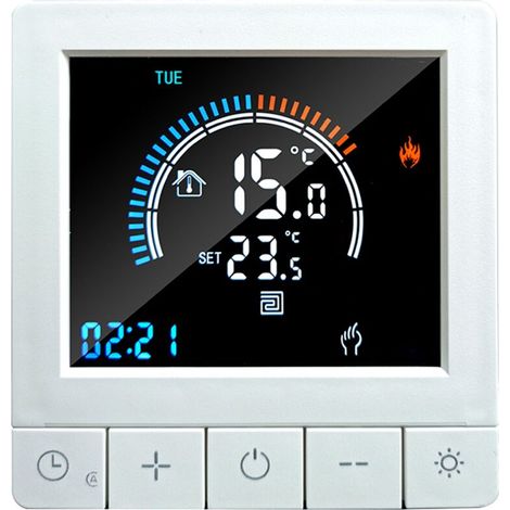 Intelligenter Wlan-thermostat Für Elektrische Fußbodenheizung, Programmierbares Connected-thermostat Für Elektrische Fußbodenheizung 16a Schwarz