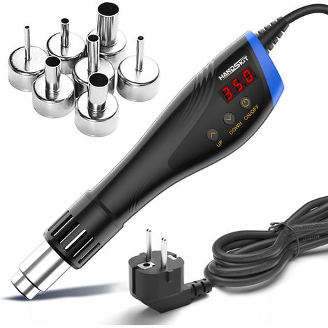 600w Mini Heißluftpistole, Tragbar, Temperatur Von 100 °c Bis 550 °c, Schnelle Aufheizung, Mit Überlastschutz, Edelstahl-düse Für Bastelarbeiten
