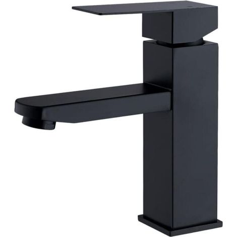 Badarmatur Schwarz Waschbeckenmischer Aus Messing Badmischer Mit Warm- Und Kaltwasserleitungen