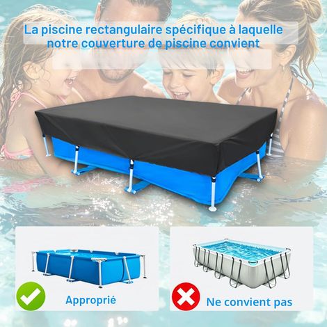 Rechteckige Abdeckung Für Oberirdische Pools Mit Kordel, Wasserdicht Und Staubabweisend, 410 X 225 Cm