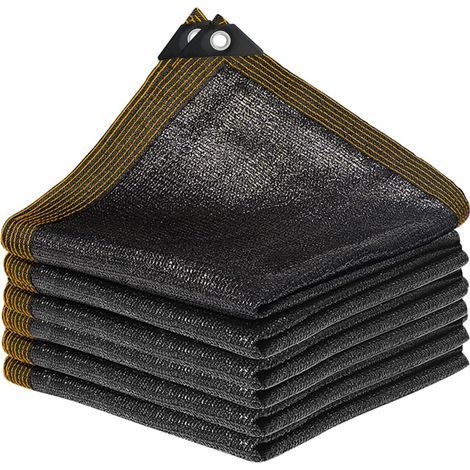 Schattennetz Mit Ösen, Gartenschattenfolie, Sonnenschutz Für Gewächshaus, Terrasse, Hühnerstall, Windabweisend, Wasserdurchlässig, Schwarz, 3 X 3 M