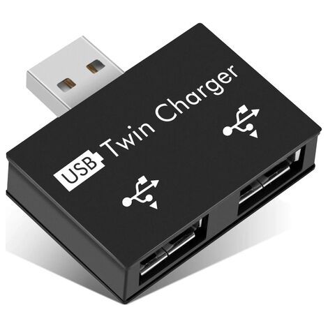2x Usb 2.0, 2-port-usb-hub, Tragbar, Adapter Von Usb-a-male Auf Zwei Usb-a-female Für Laptops Und Desktop-pcs (schwarz)