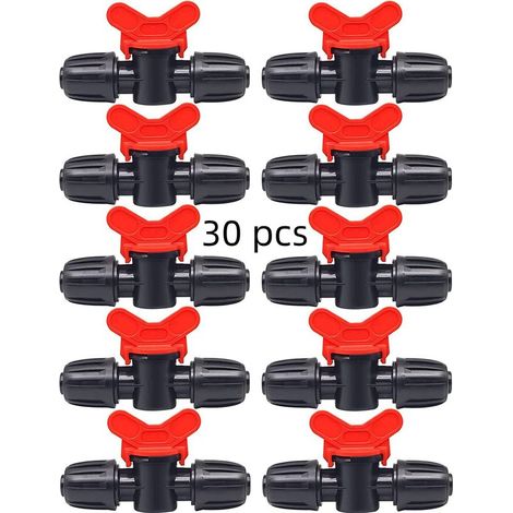 Los 30 Ventile – Pe – Schlauch 16 Mm – Widerhakenverschluss – Ventilverbinder – Tropfbewässerung