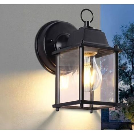 Wandleuchte Für Den Außenbereich E27, Außenleuchte, Wasserdichte Ip44-außenbeleuchtung, Wandleuchte, Hauswand-außenbeleuchtung, Aluminium Und Glas, Außenwandleuchte