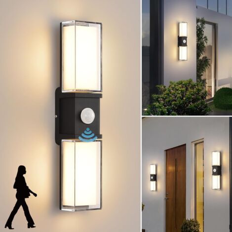 Led 12w Außenwandleuchte Mit Bewegungsmelder, 3000k Warmweiß Moderne Wandleuchte, Ip65 Wasserdichte Wandleuchte, Innenwandleuchte, Wandleuchten Für Den Eingang