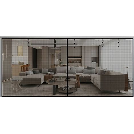 Moskitonetz Für Schiebefenster 244 X 144 Cm, Fliegenschutzvorhang Für Tür Und Fenster Mit Magnetverschluss, Schwarz