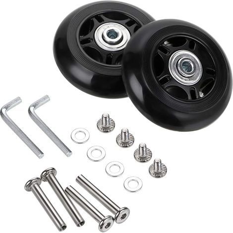 80 Mm X 24 Mm Ersatzräder Für Gepäckstücke Und Koffer, Schwenkbare Gummi-rollen Mit Lagern, Reparatursatz, 2er-set