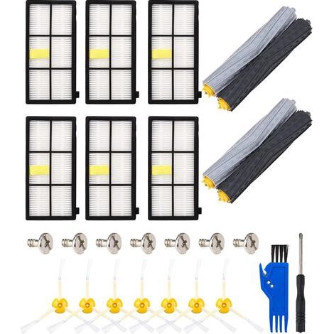 Kit Pièces Accessoires Pour Irobot Roomba Série 800 900, Brosses Pièces De Rechange 800 900, 890 880 870 990 980 976 900 Aspirateur, 2 2 Jeux De Brosses À Rouleau, 6 Filtres, 7 Brosses