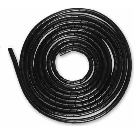 Universelle Flexible Spiralkabel-hülle 6 Mm, Kabelmanagement-set – 1 Rolle Spiralförmiges Kabelwickelrohr Zum Schutz Von Tv-antennen-, Pc-, Usb-, Fernseh- Und Aux-kabeln (15 M), Schwarz