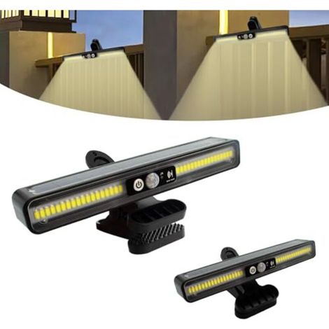 Außensolarleuchten, 2er-set Solar-klemmleuchten Mit Bewegungsmelder, 2 Montagemöglichkeiten, 3 Modi, Wandlampe Mit 36 Leds, Wasserdichte Solarleuchte Ip65 Für