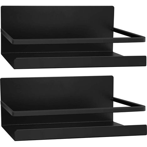 Kühlschrankregal, 2 Stück Magnetisches Kühlschrank-seitenregal Gewürzregal Organizer Zur Raumsparung Für Die Küche (schwarz)